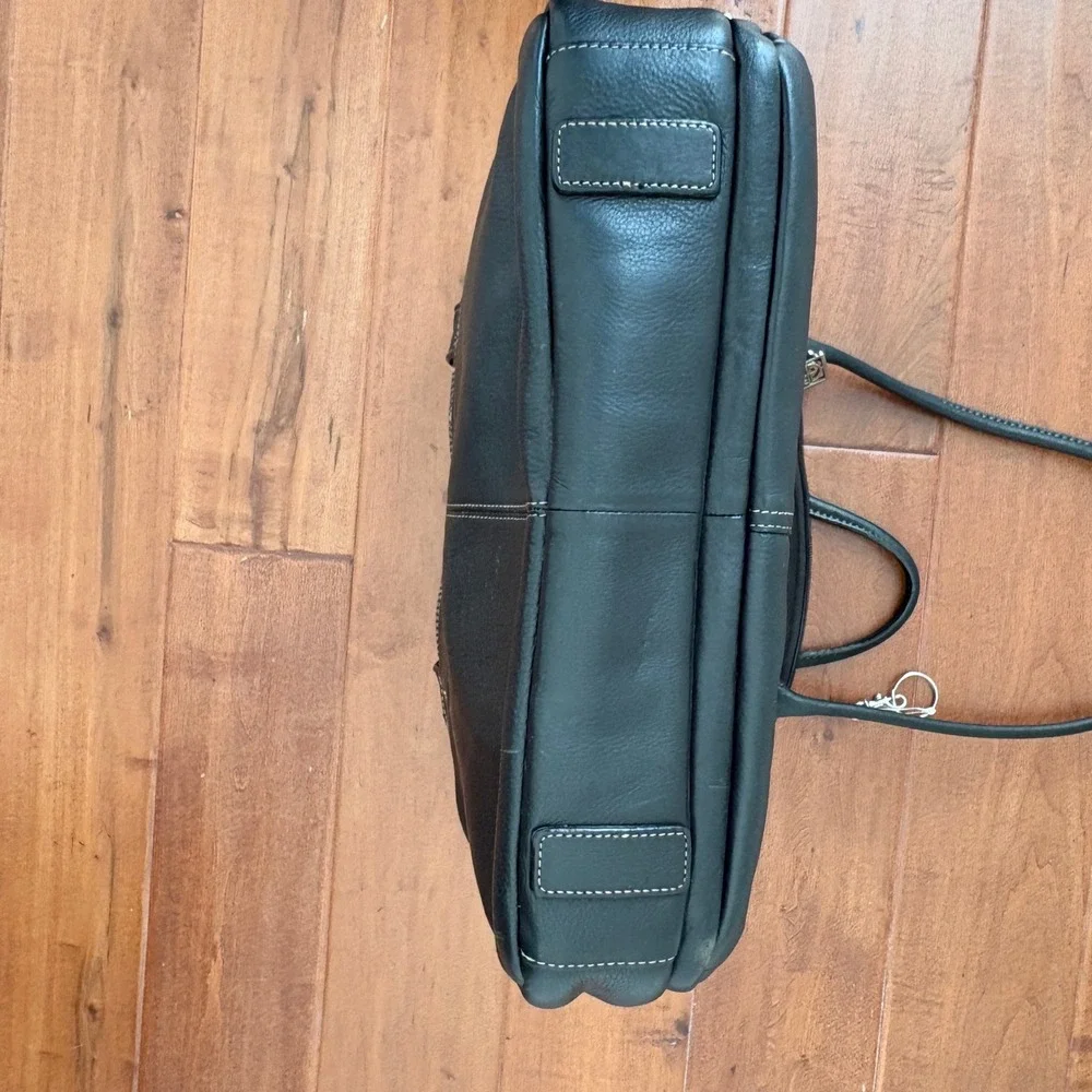 Giani Bernini Laptop Tote Bag Multi-Compartment‎ Leather, Womens Large Black